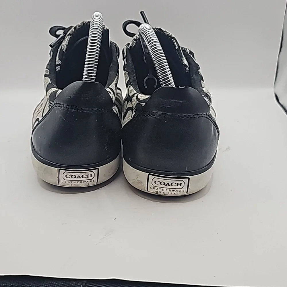 Coach Barrett Sneakers womens Black White size 7.5 - Picture 3 of 9